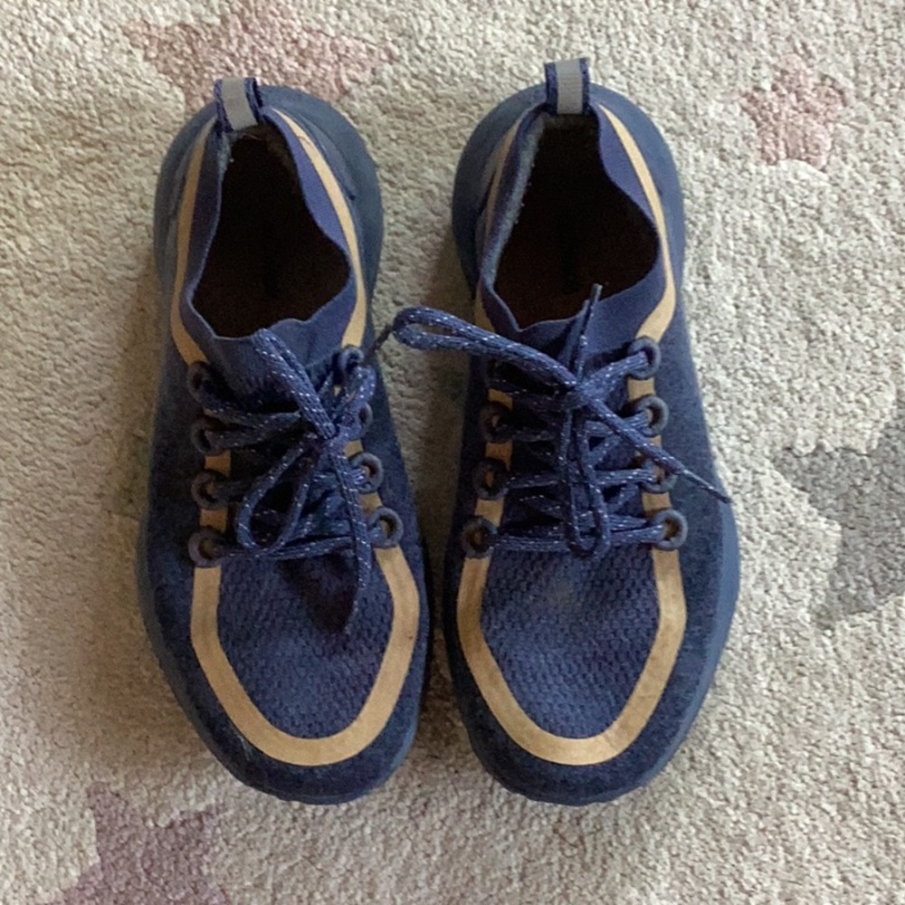 Allbirds Blue and Tan Sneakers with Suede Finish